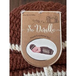 NWT Newborn Knitted Football Costume Photoshoot Outfit